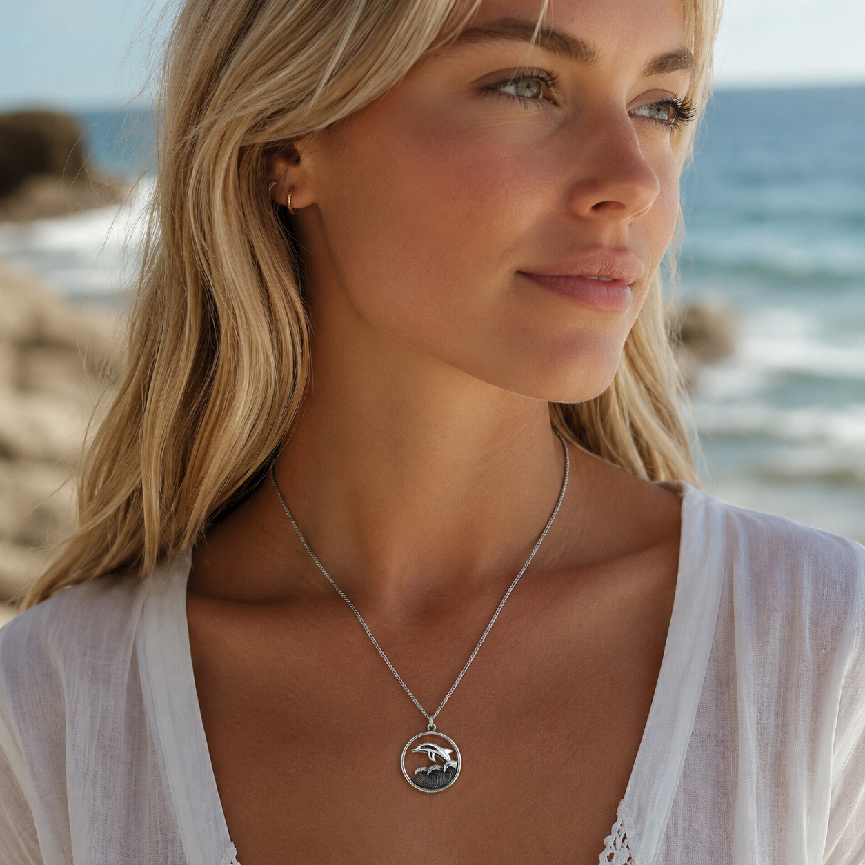 Sterling Silver Dolphin Necklace