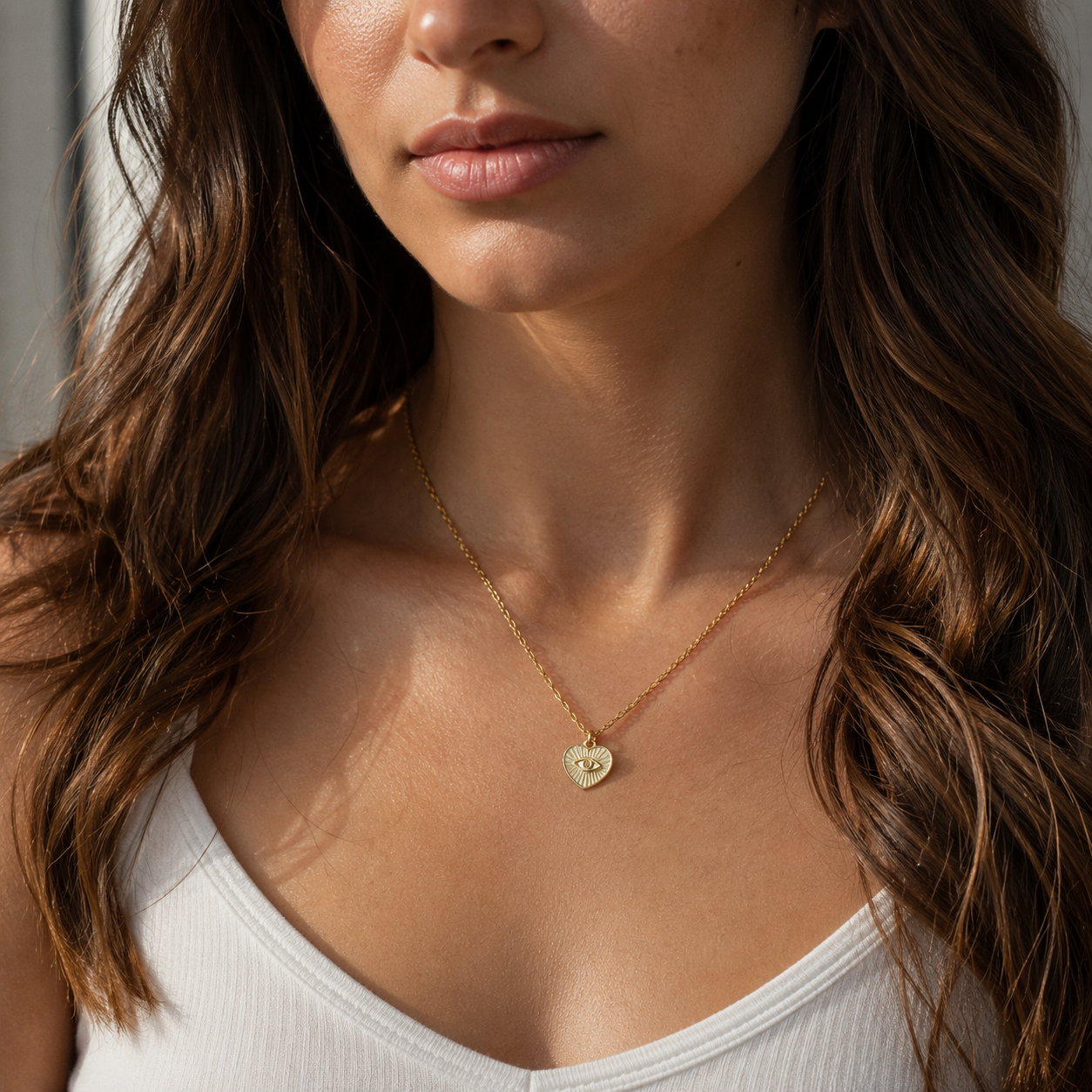 Evil Eye Heart Necklace