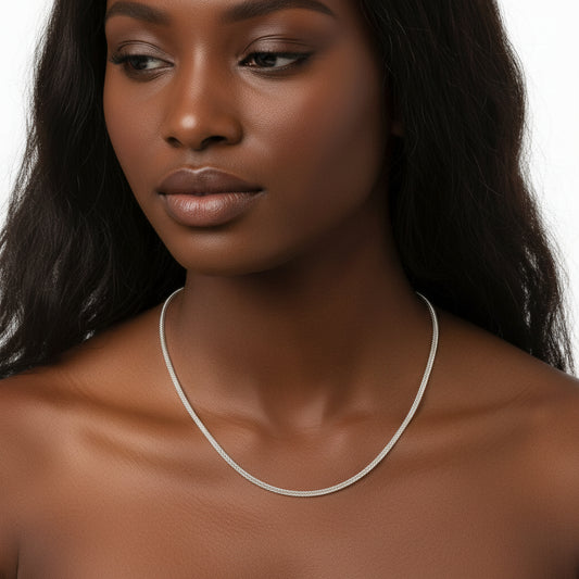 Sterling Silver Foxtail Chain Necklace (2MM)