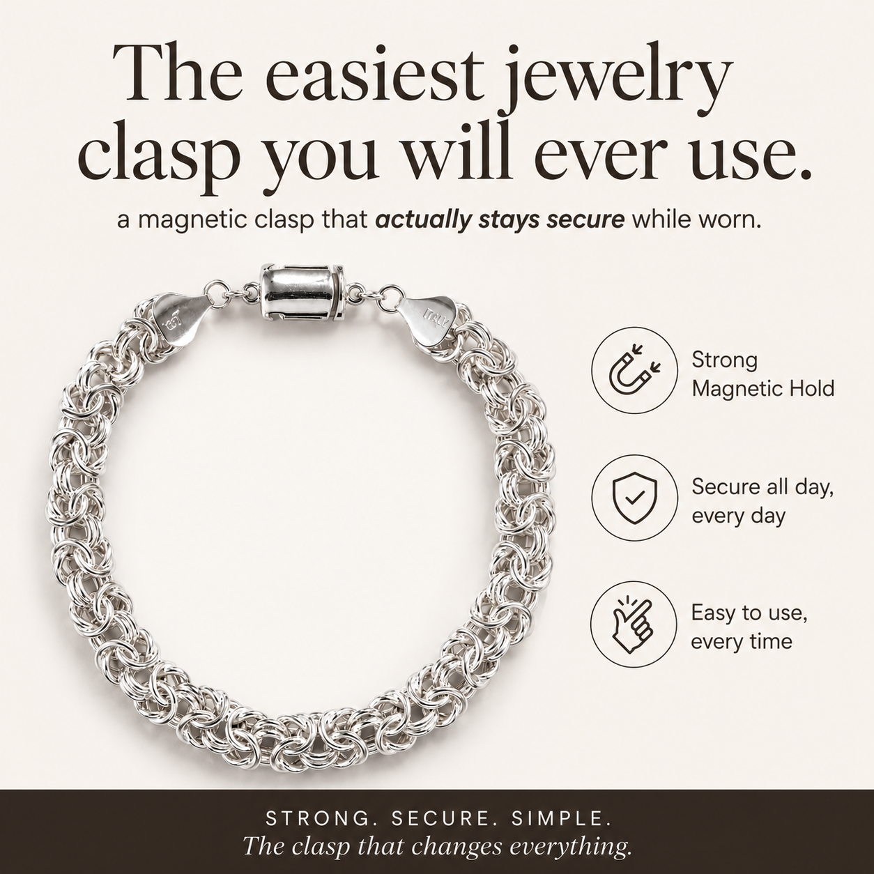 Sterling Silver Byzantine Bracelet (8MM)