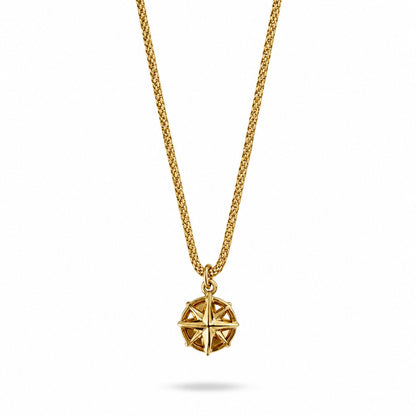 Compass Pendant Necklace with Freedom Clasp