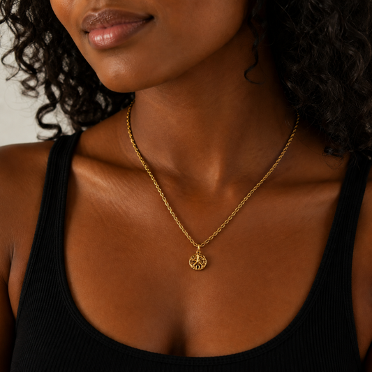 Sand Dollar Pendant Necklace with Freedom Clasp