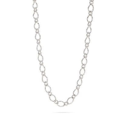 Hammered Oval Chain Necklace (7MM)