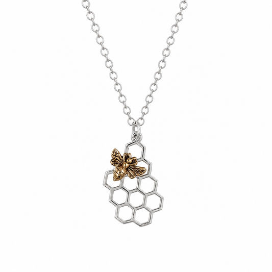 Sterling Silver Honeycomb Necklace