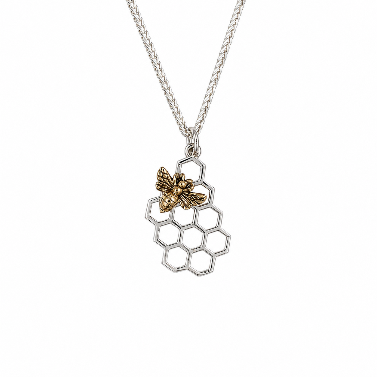 Sterling Silver Honeycomb Necklace