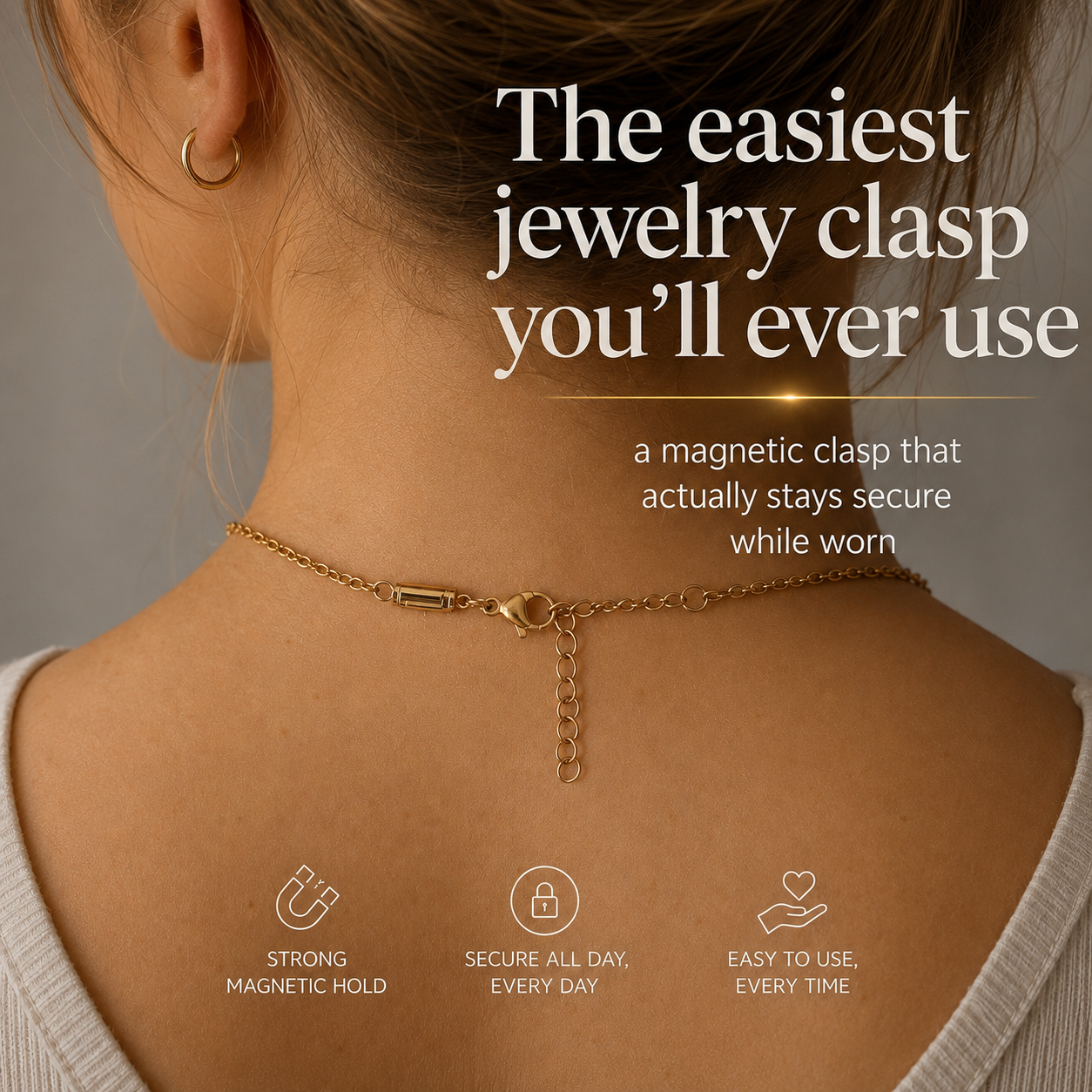 Gold Nautical Shell & Anchor Pendant Necklace with Freedom Clasp