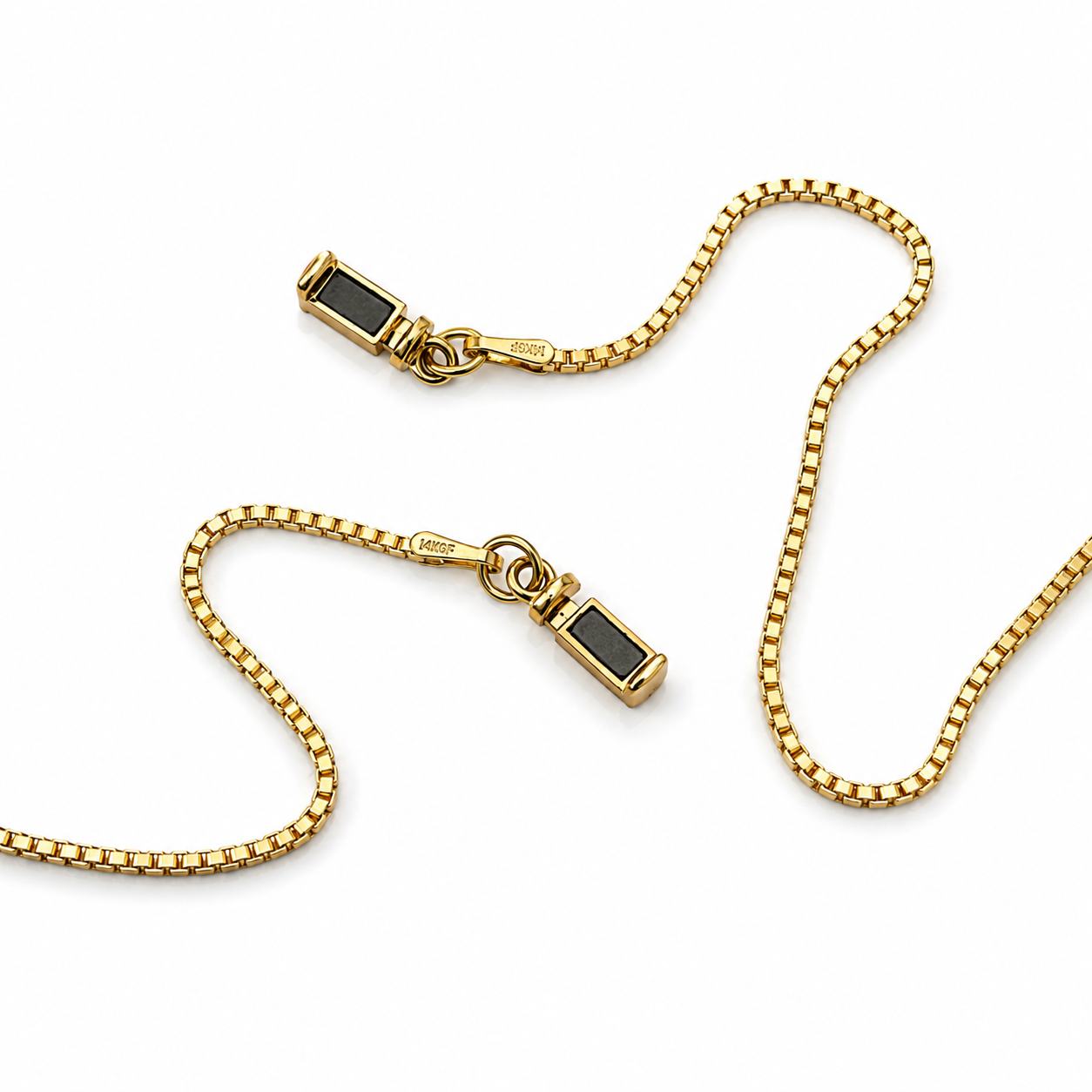 Gold-Filled Venetian Box Chain Necklace (1MM)