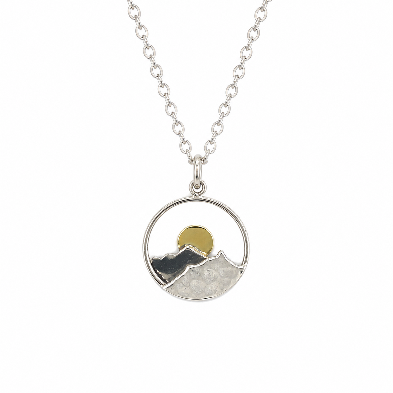 Sterling Silver Mountain Sunset Necklace
