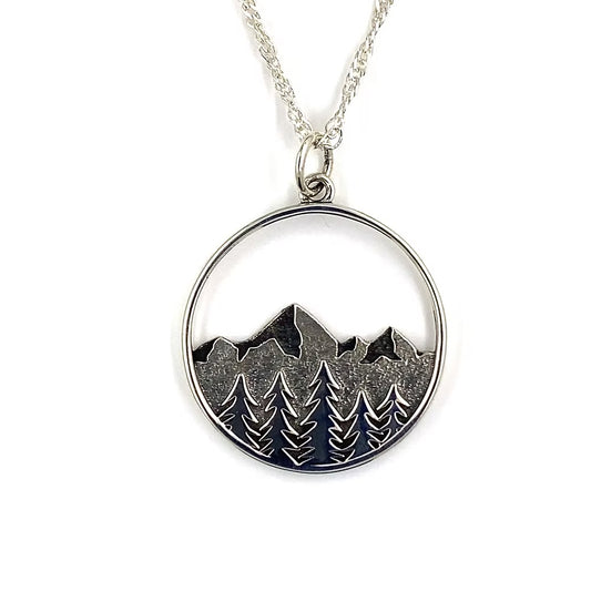 Sterling Silver Mountain Range Necklace