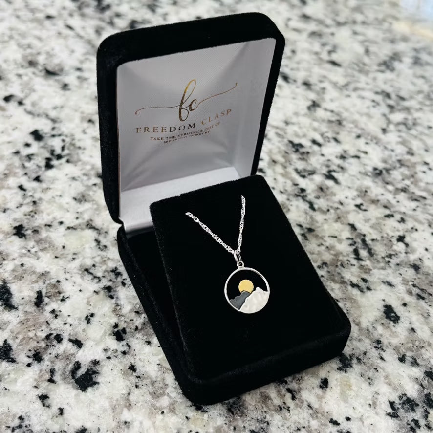 Sterling Silver Mountain Sunset Necklace