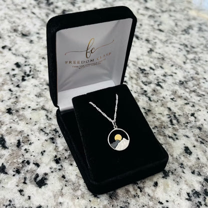 Sterling Silver Mountain Sunset Necklace