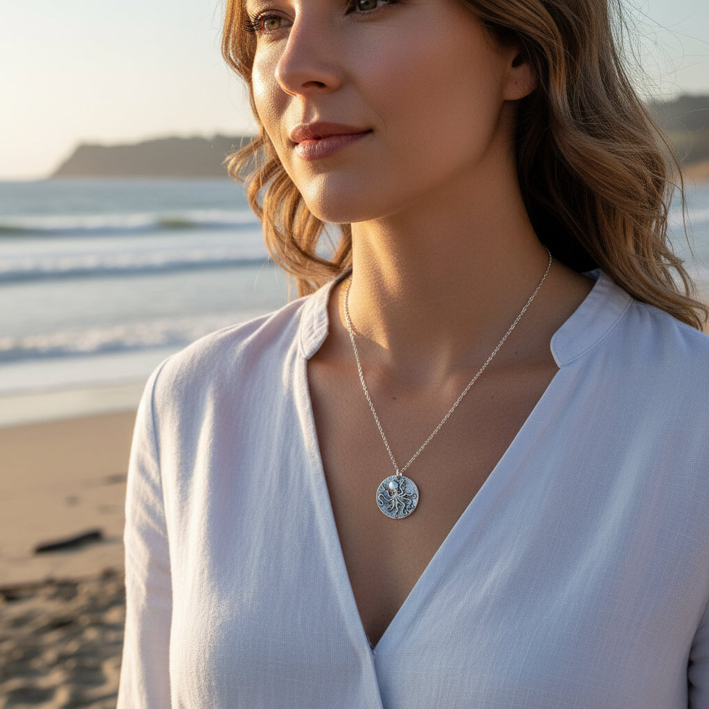 Sterling Silver Octopus Necklace