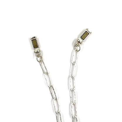 Sterling Silver Hammered Paperclip Chain Necklace (3MM)