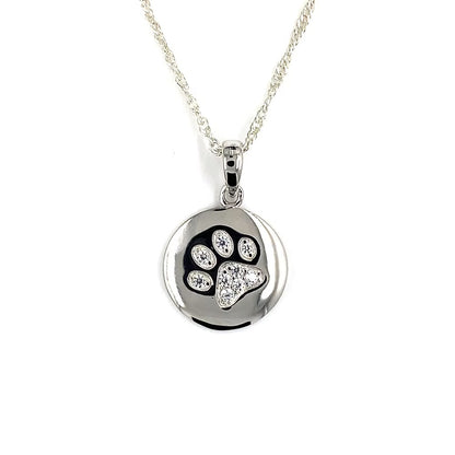 Sterling Silver Paw Print Necklace