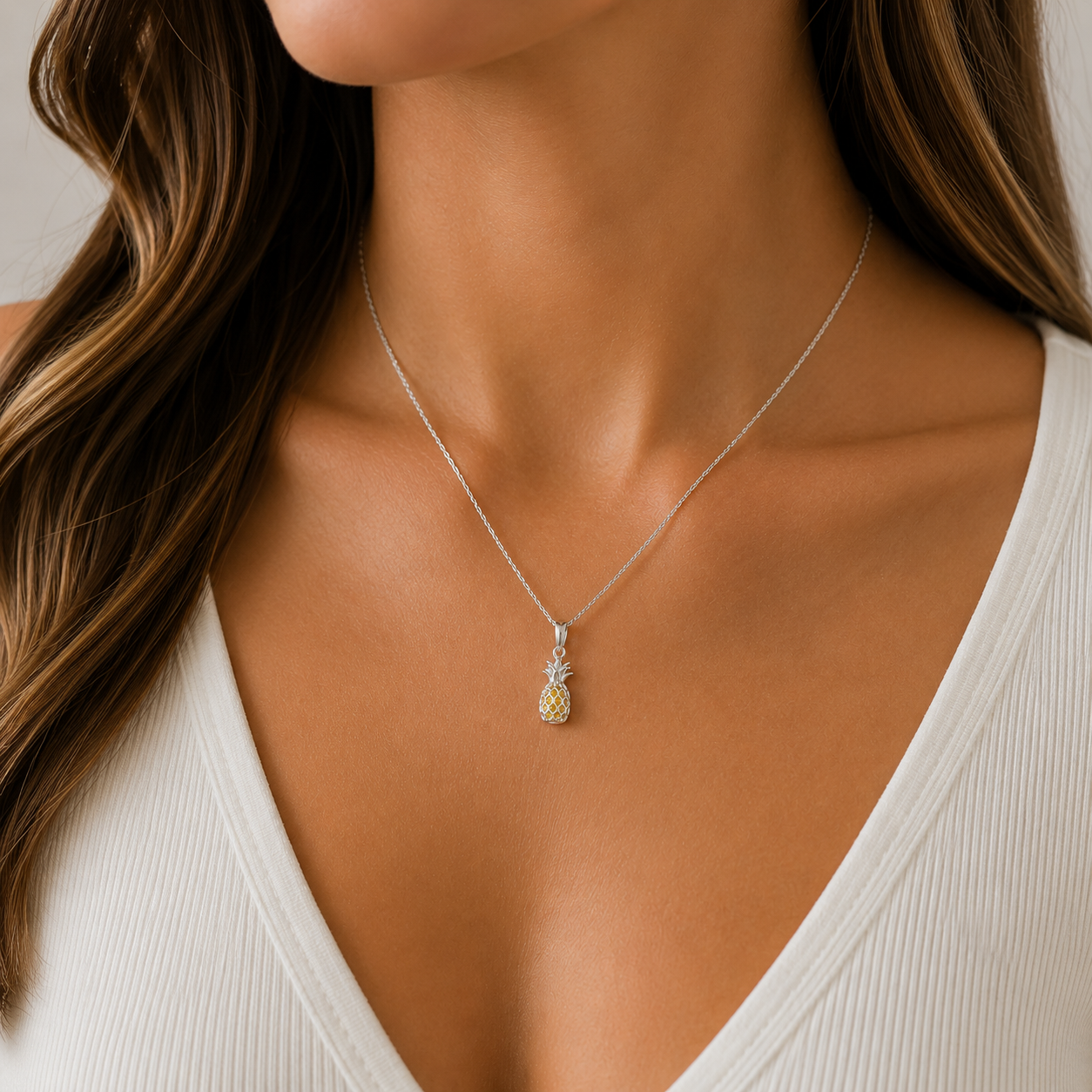 Sterling Silver Pineapple Necklace