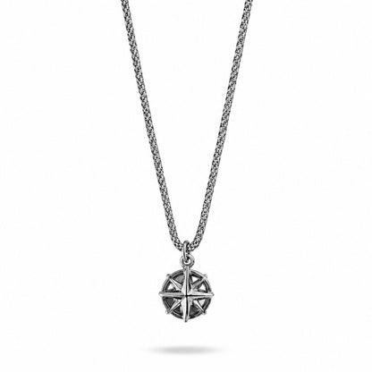 Compass Pendant Necklace with Freedom Clasp