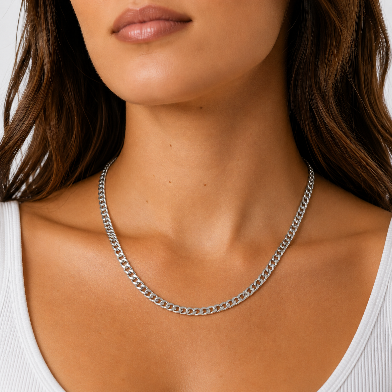 Sterling Silver Cuban Link Necklace (6MM)
