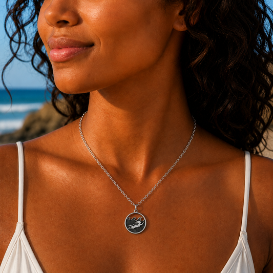 Sterling Silver Swimming Girl Necklace