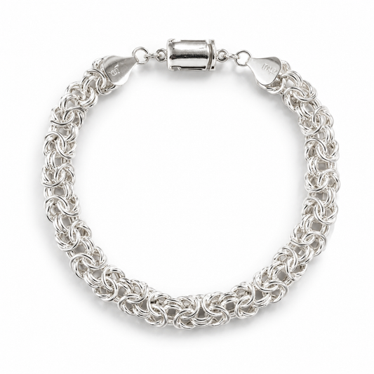 Sterling Silver Byzantine Bracelet (8MM)