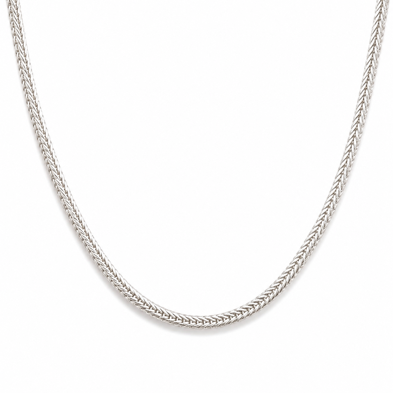 Sterling Silver Foxtail Chain Necklace (2MM)
