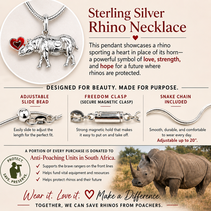 Sterling Silver Rhino Necklace