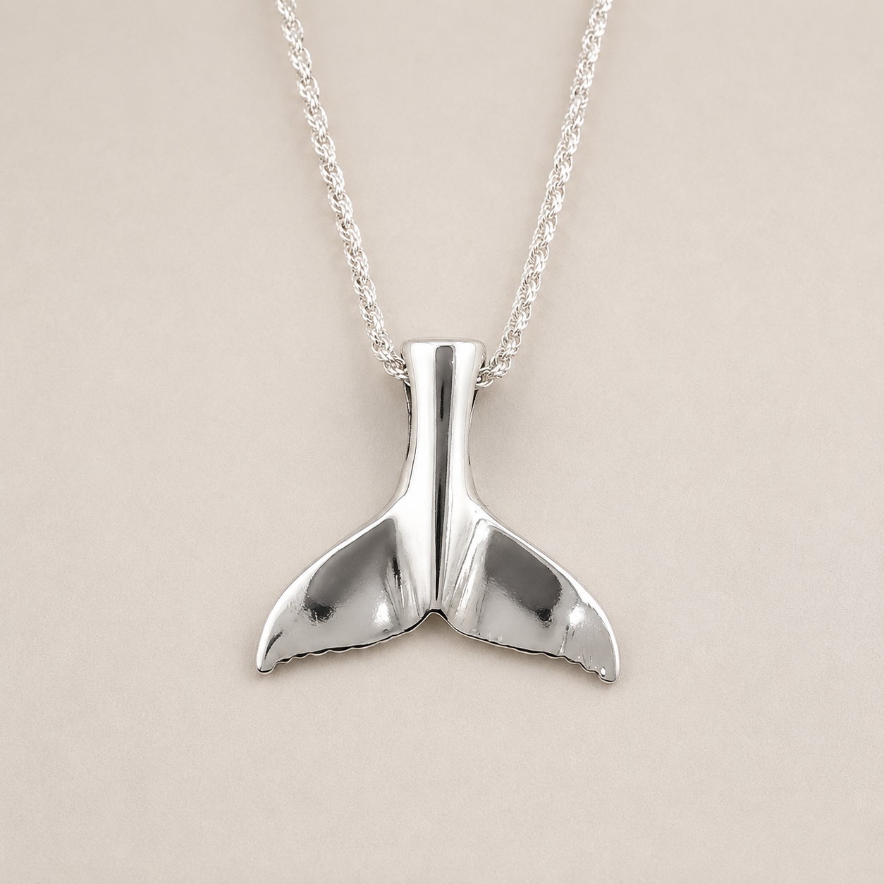 Sterling Silver Whale Tail Necklace