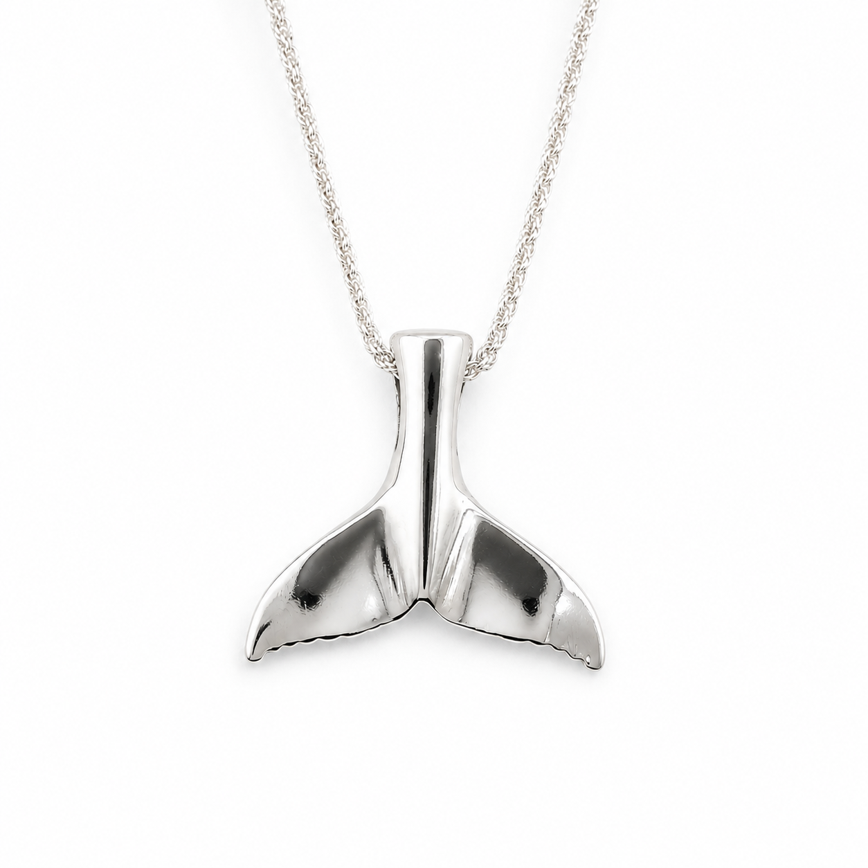 Sterling Silver Whale Tail Necklace