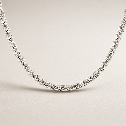 Sterling Silver Wheat Chain Necklace (3MM)