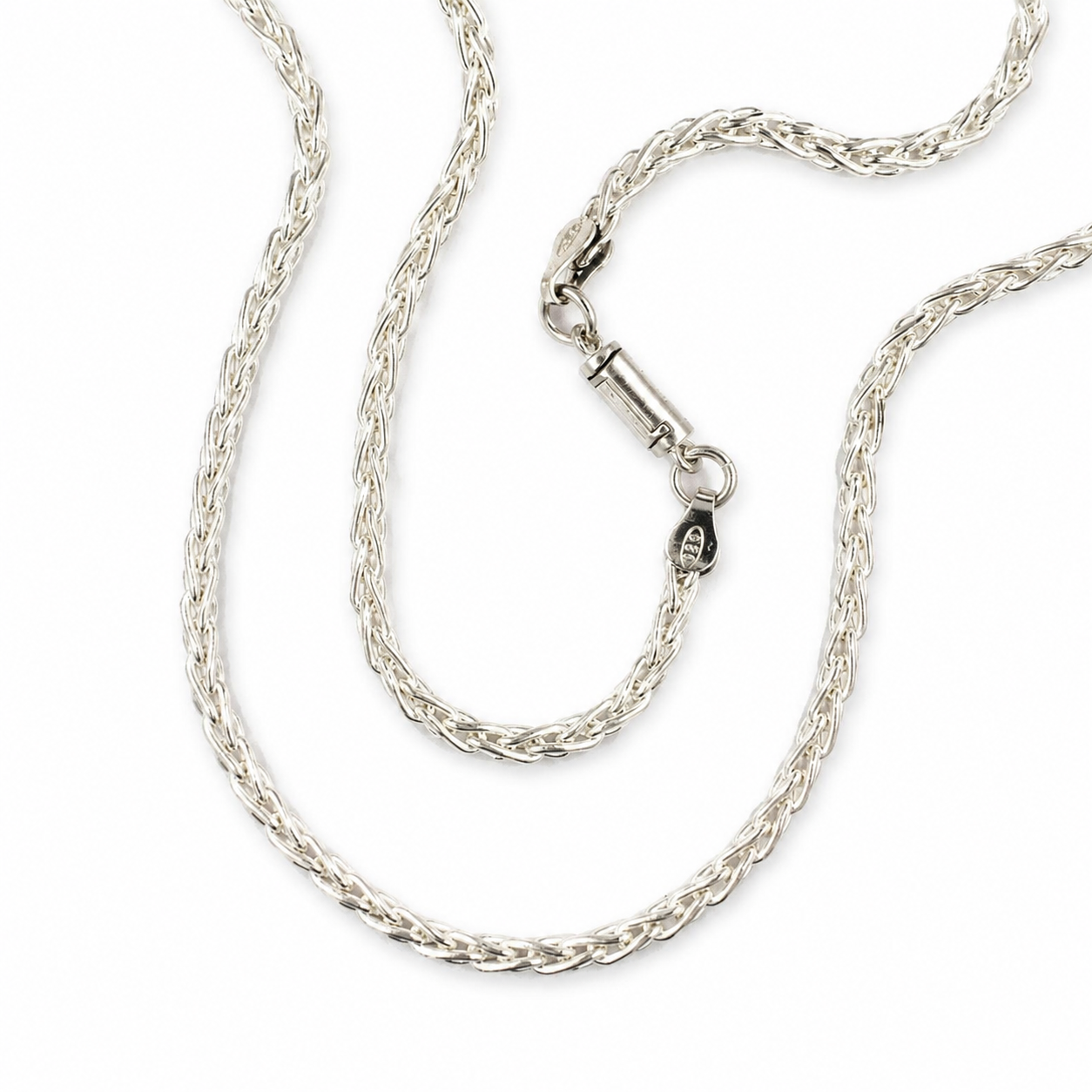 Sterling Silver Wheat Chain Necklace (3MM)