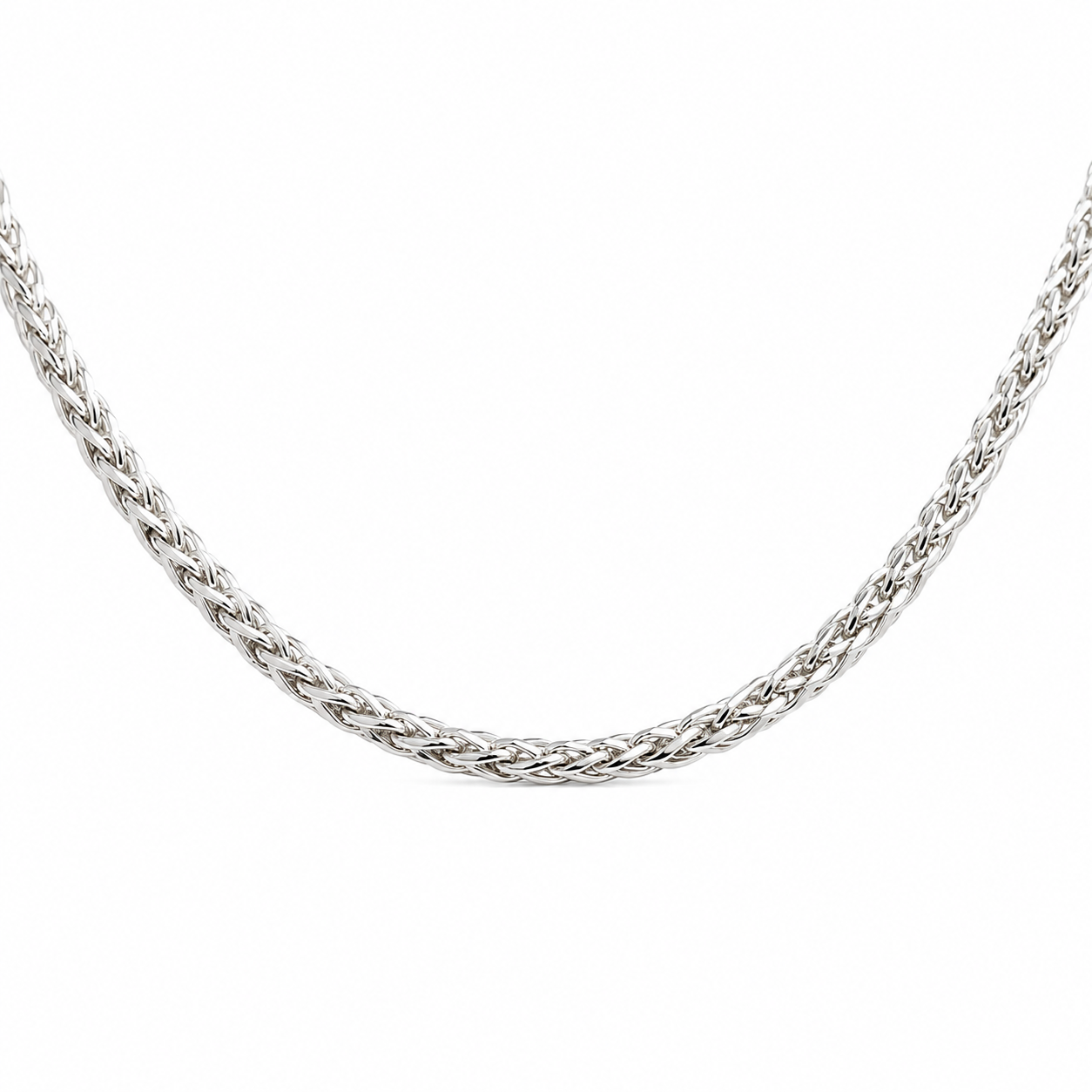 Sterling Silver Wheat Chain Necklace (3MM)