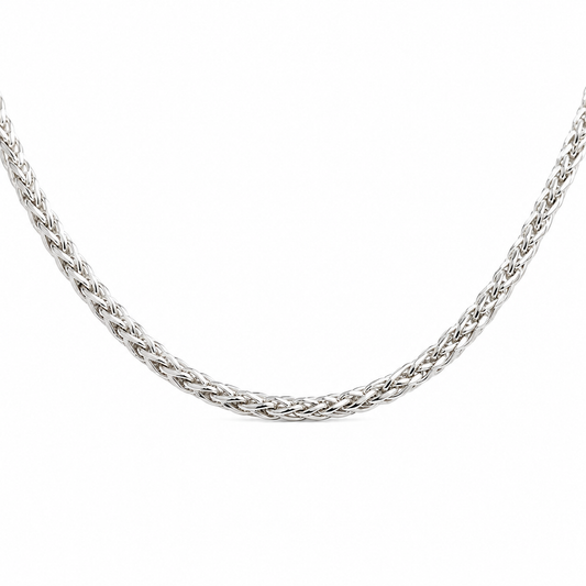 Sterling Silver Wheat Chain Necklace (3MM)