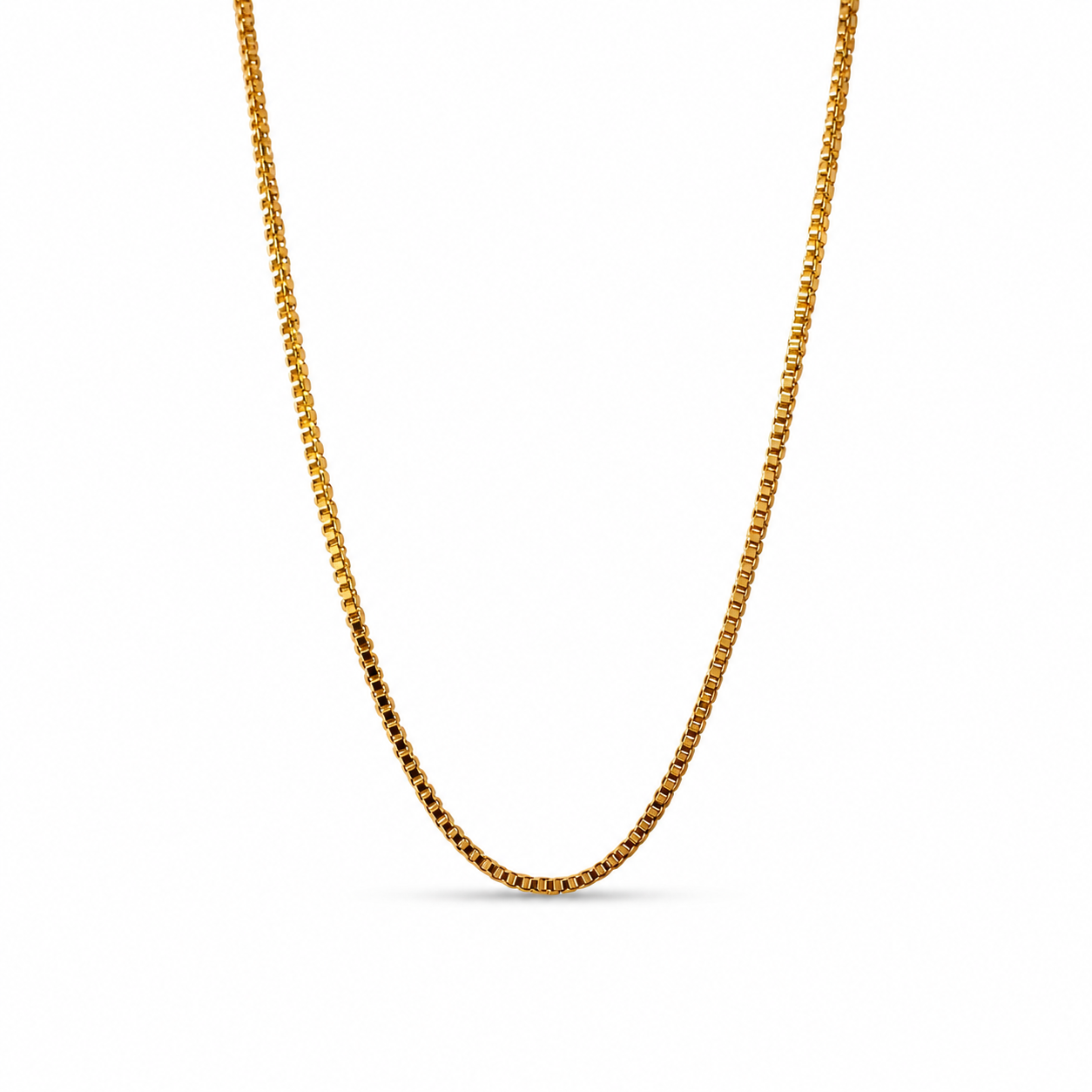 Gold-Filled Venetian Box Chain Necklace (1MM)