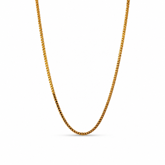 Gold-Filled Venetian Box Chain Necklace (1MM)