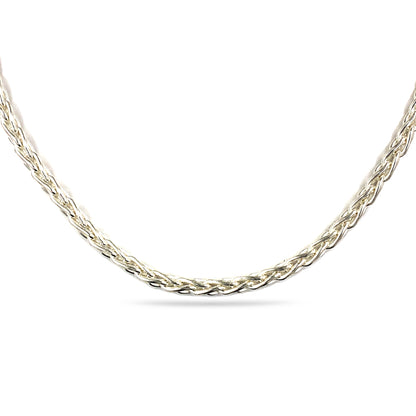 Sterling Silver Wheat Chain Necklace (3MM)