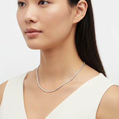 Sterling Silver Wheat Chain Necklace (3MM)